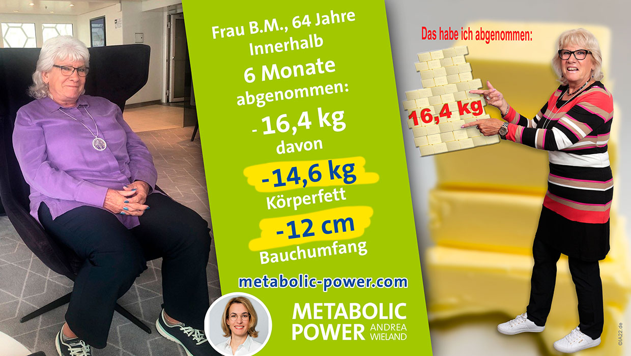 B-M_96-3er-Balken-gruen_08-2025– Frau B.M., 64 Jahre innerhalb 6 Monate: minus 16,4 kg